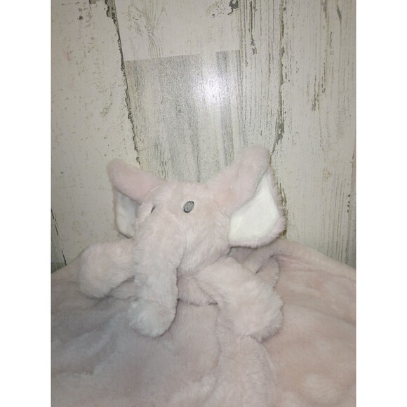 Pink Elephant Lovey Security Blanket Soft Plush Baby Soother 14 Inch Soft Eyes - Picture 3 of 7